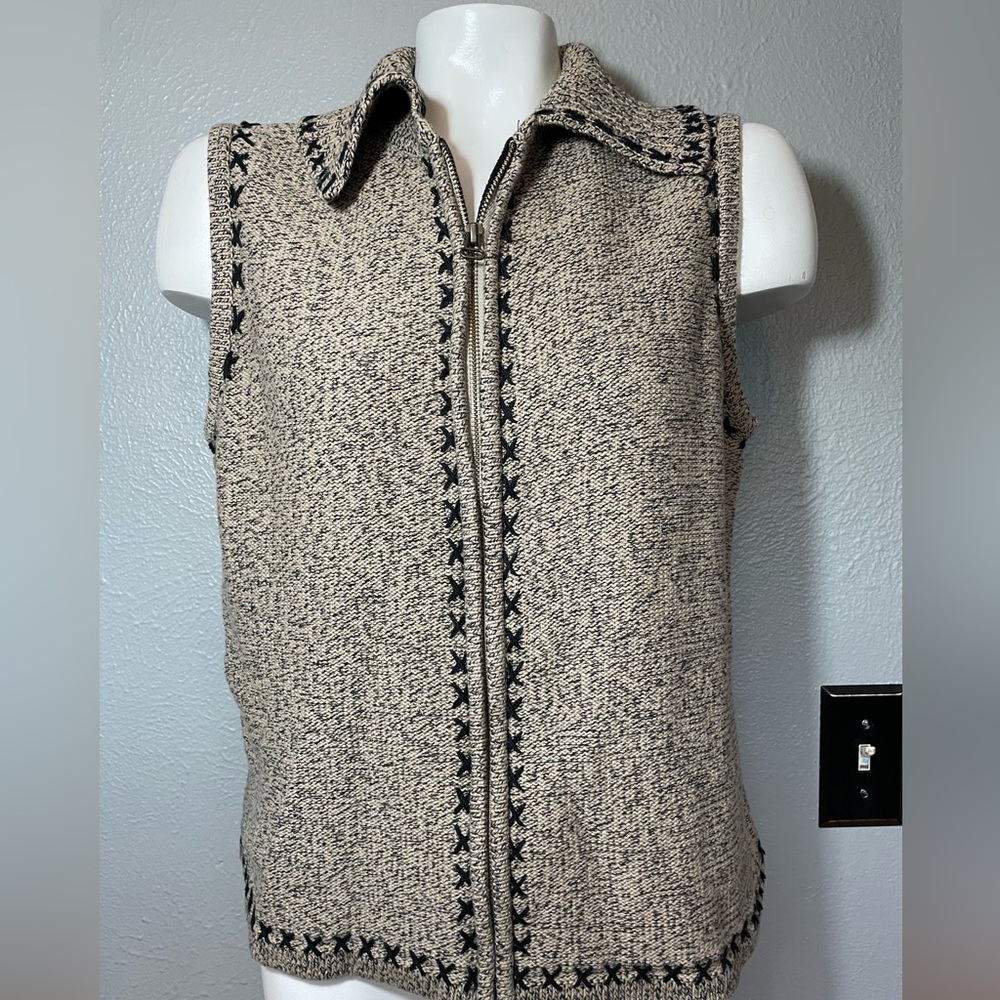Christopher & Banks Black and Cream Sweater Vest